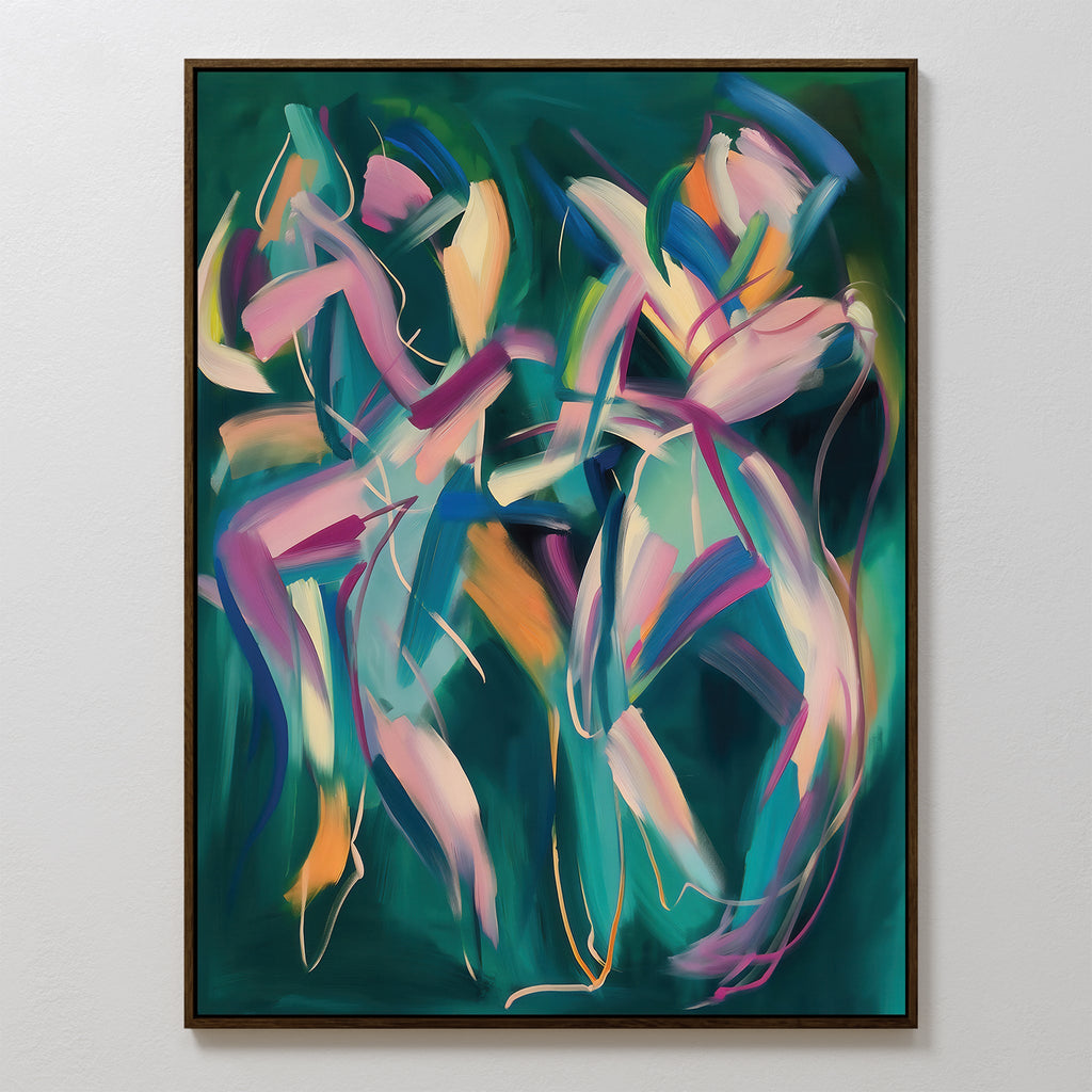 Whirl of the Tides – multicolour abstract canvas wall art print by Aspire Prints