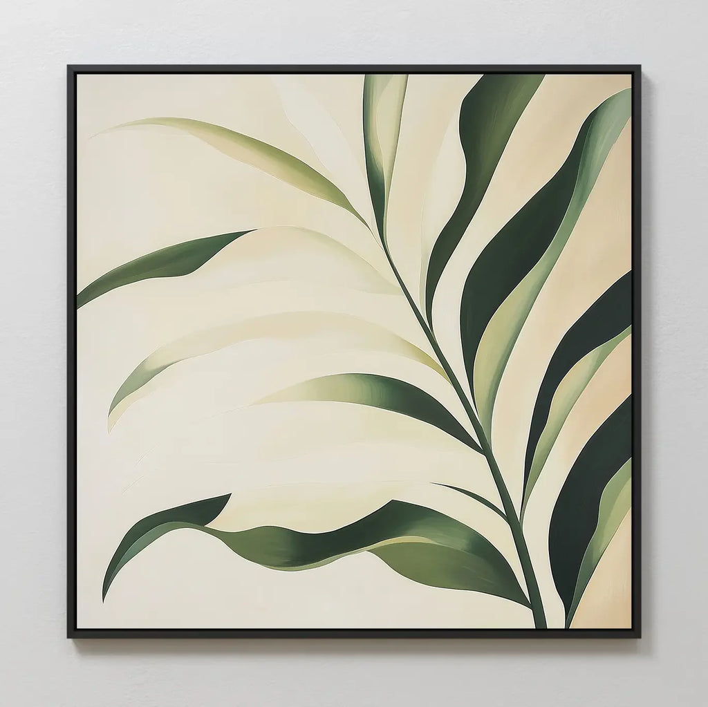 Whispering Verdure – green botanical canvas wall art print by Aspire Prints