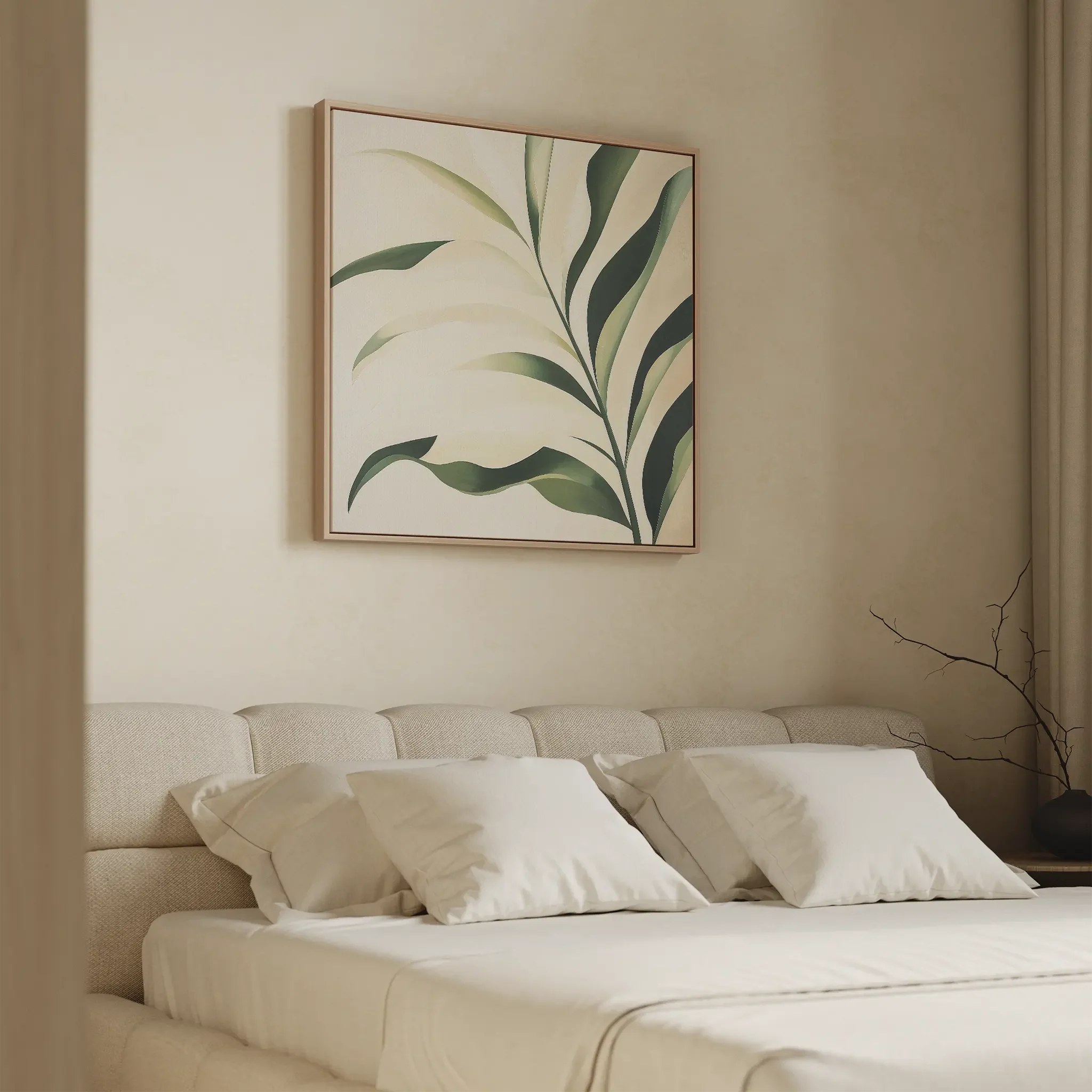 Whispering Verdure – green botanical canvas wall art print by Aspire Prints