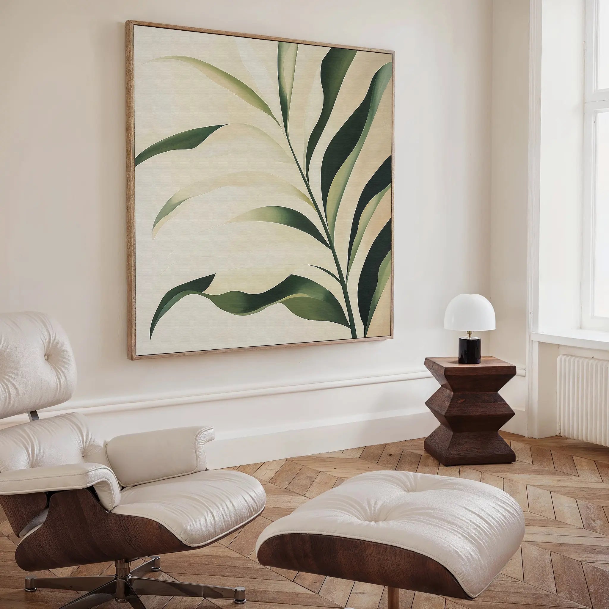 Whispering Verdure – green botanical canvas wall art print by Aspire Prints