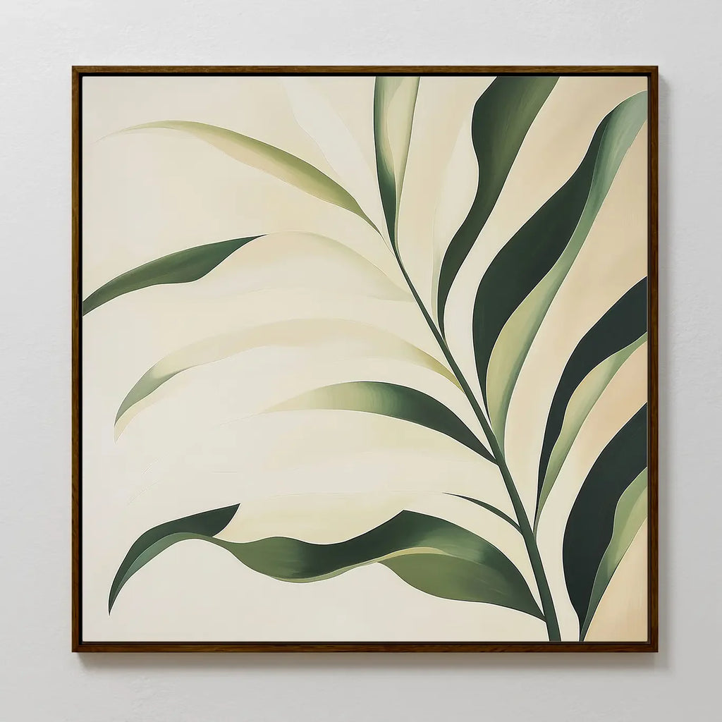Whispering Verdure – green botanical canvas wall art print by Aspire Prints