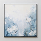 Whispers of Spring – blue botanical canvas wall art print by Aspire Prints