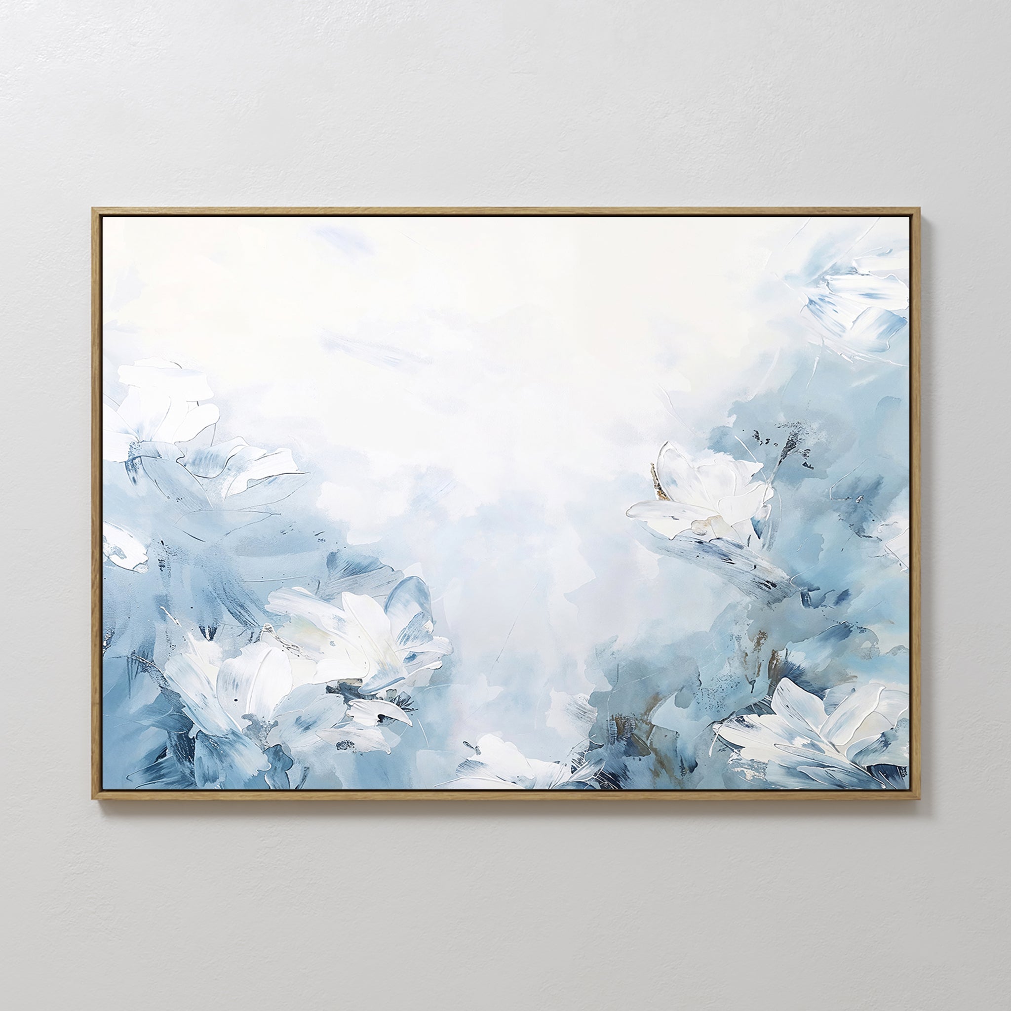 Whisper of Spring – blue botanical canvas wall art print by Aspire Prints