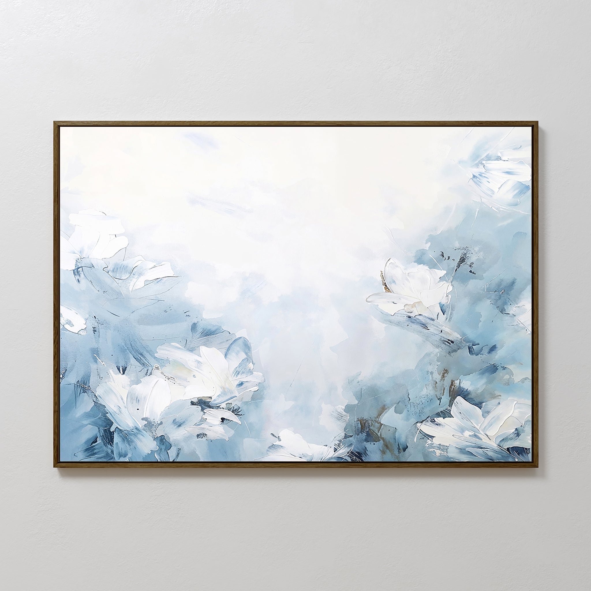 Whisper of Spring – blue botanical canvas wall art print by Aspire Prints