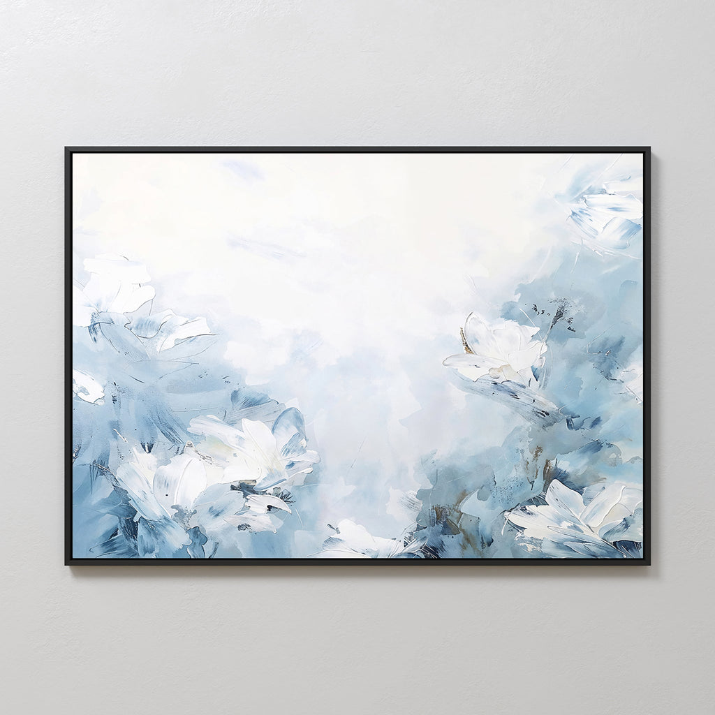 Whisper of Spring – blue botanical canvas wall art print by Aspire Prints