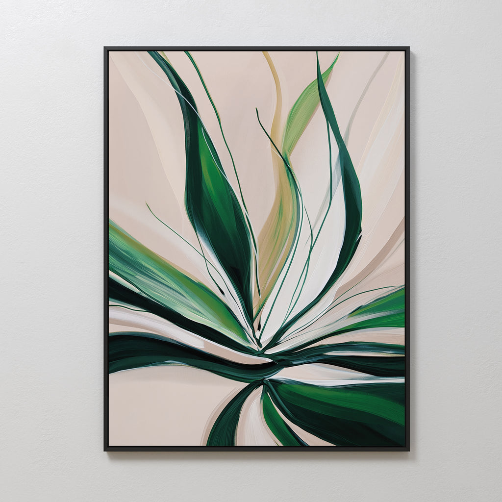 Verdant Whisper – green botanical canvas wall art print by Aspire Prints