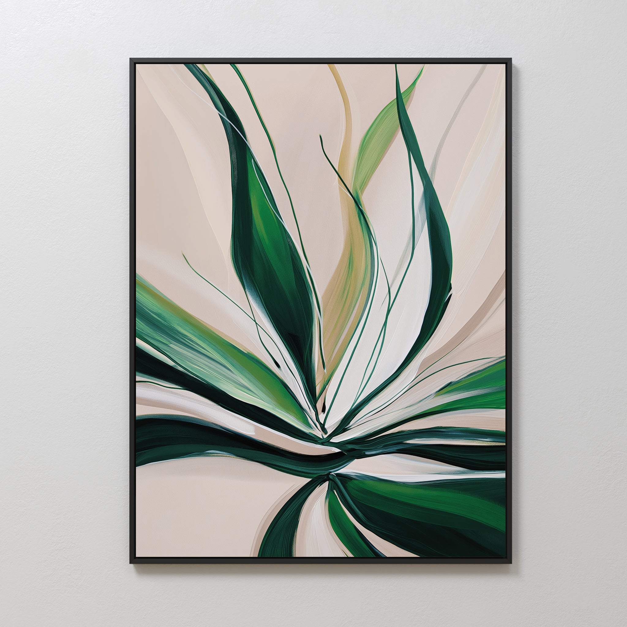 Verdant Whisper – green botanical canvas wall art print by Aspire Prints