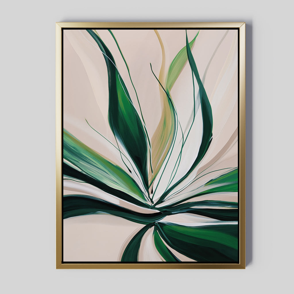 Verdant Whisper – green botanical canvas wall art print by Aspire Prints