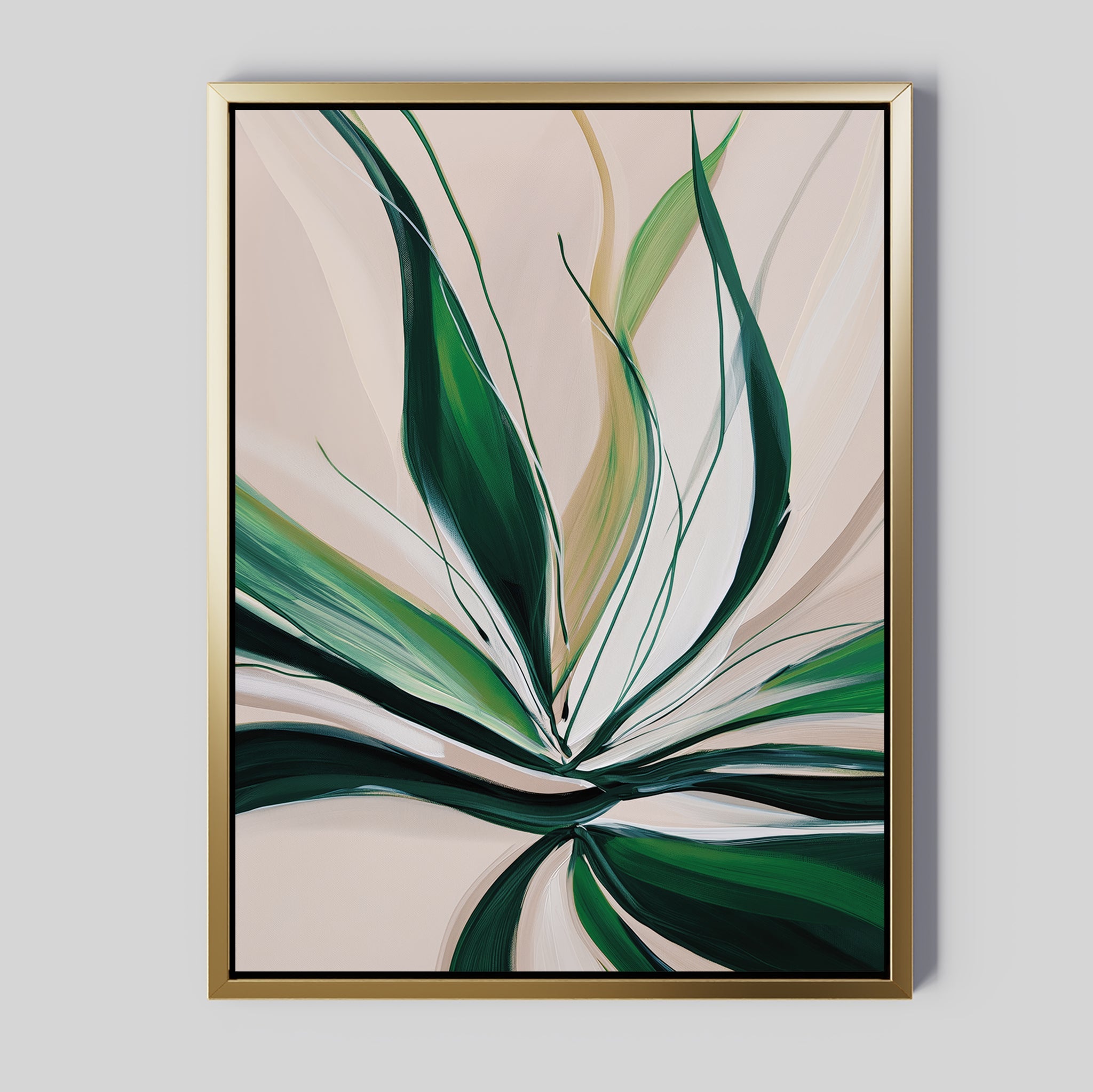 Verdant Whisper – green botanical canvas wall art print by Aspire Prints