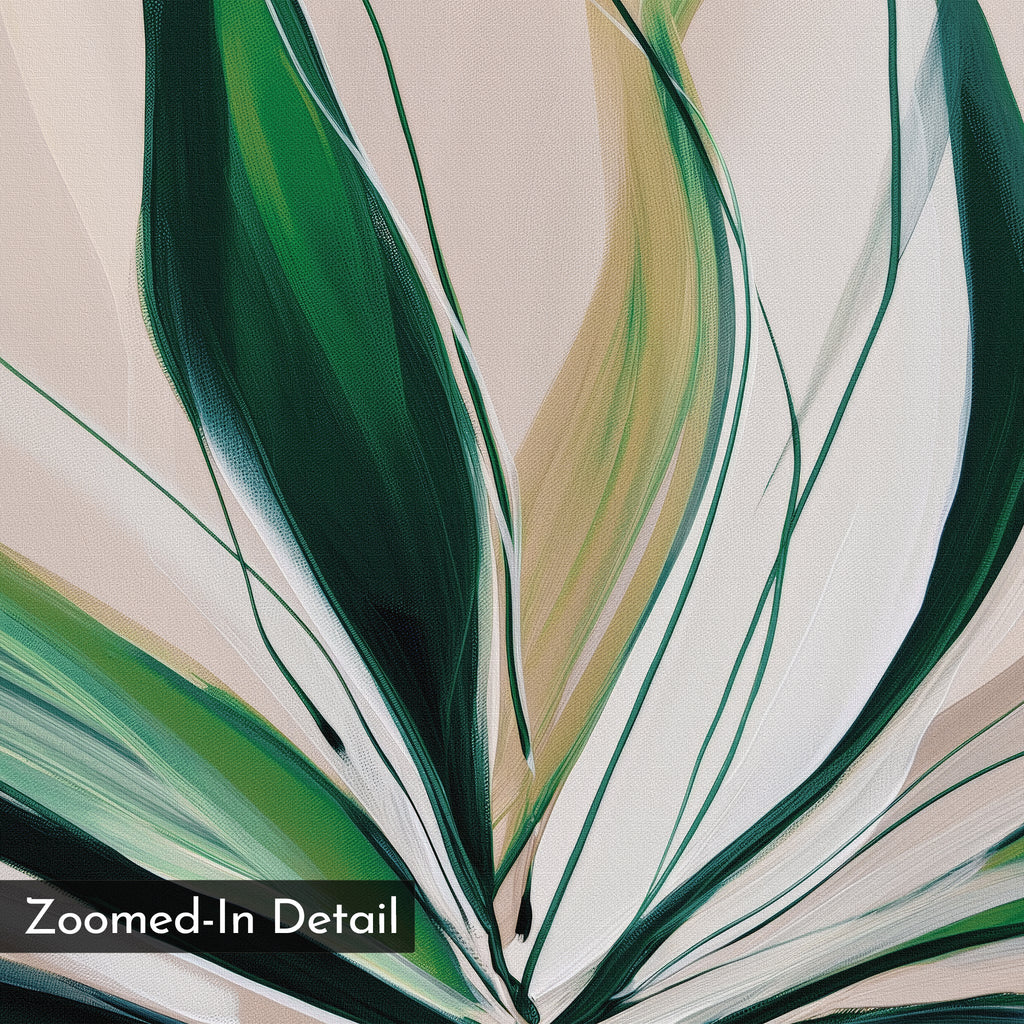 Verdant Whisper – green botanical canvas wall art print by Aspire Prints