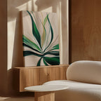 Verdant Whisper – green botanical canvas wall art print by Aspire Prints
