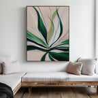 Verdant Whisper – green botanical canvas wall art print by Aspire Prints