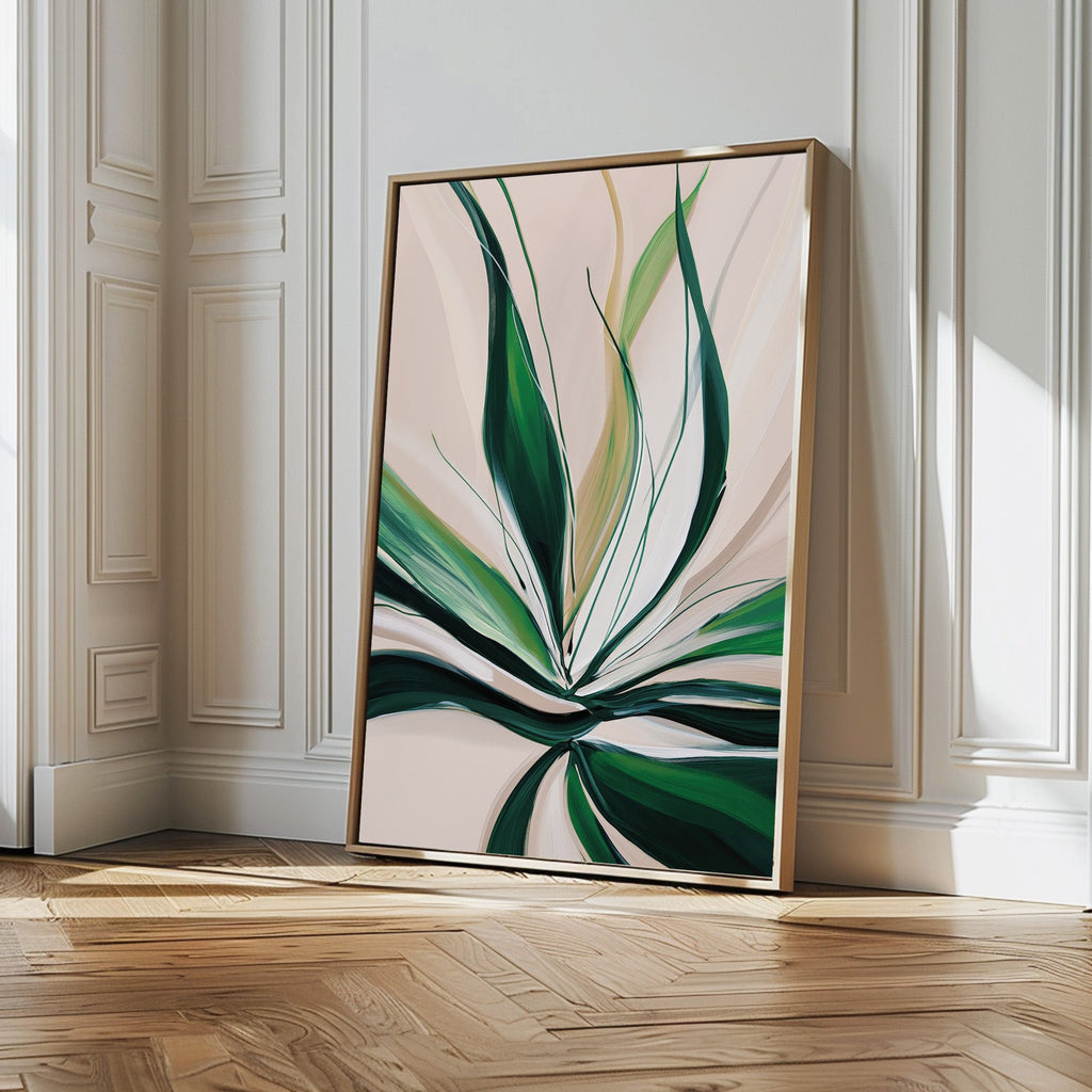 Verdant Whisper – green botanical canvas wall art print by Aspire Prints