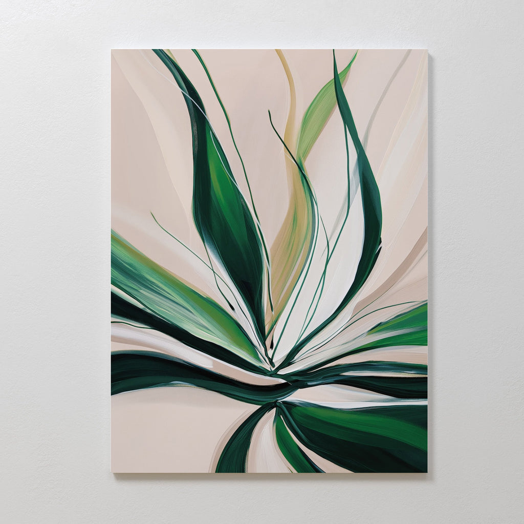 Verdant Whisper – green botanical canvas wall art print by Aspire Prints