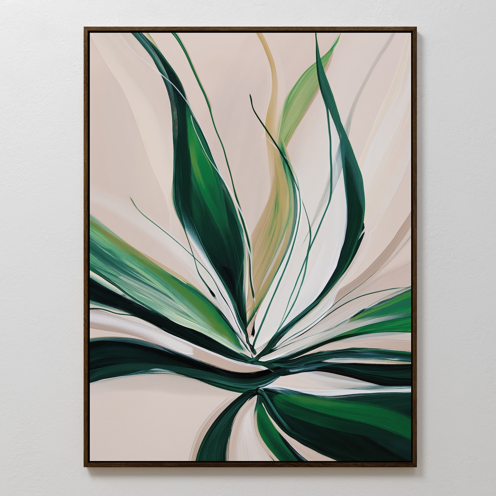 Verdant Whisper – green botanical canvas wall art print by Aspire Prints
