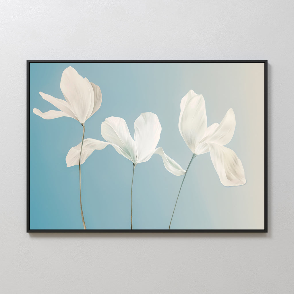 Whispers of Bloom in Twilight – blue botanical canvas wall art print by Aspire Prints