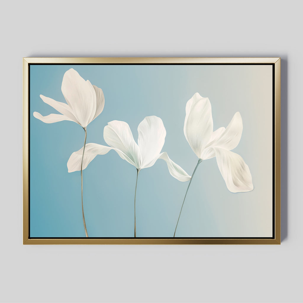 Whispers of Bloom in Twilight – blue botanical canvas wall art print by Aspire Prints