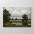 Whispering Pines at Twilight – neutral-toned vintage canvas wall art print by Aspire Prints