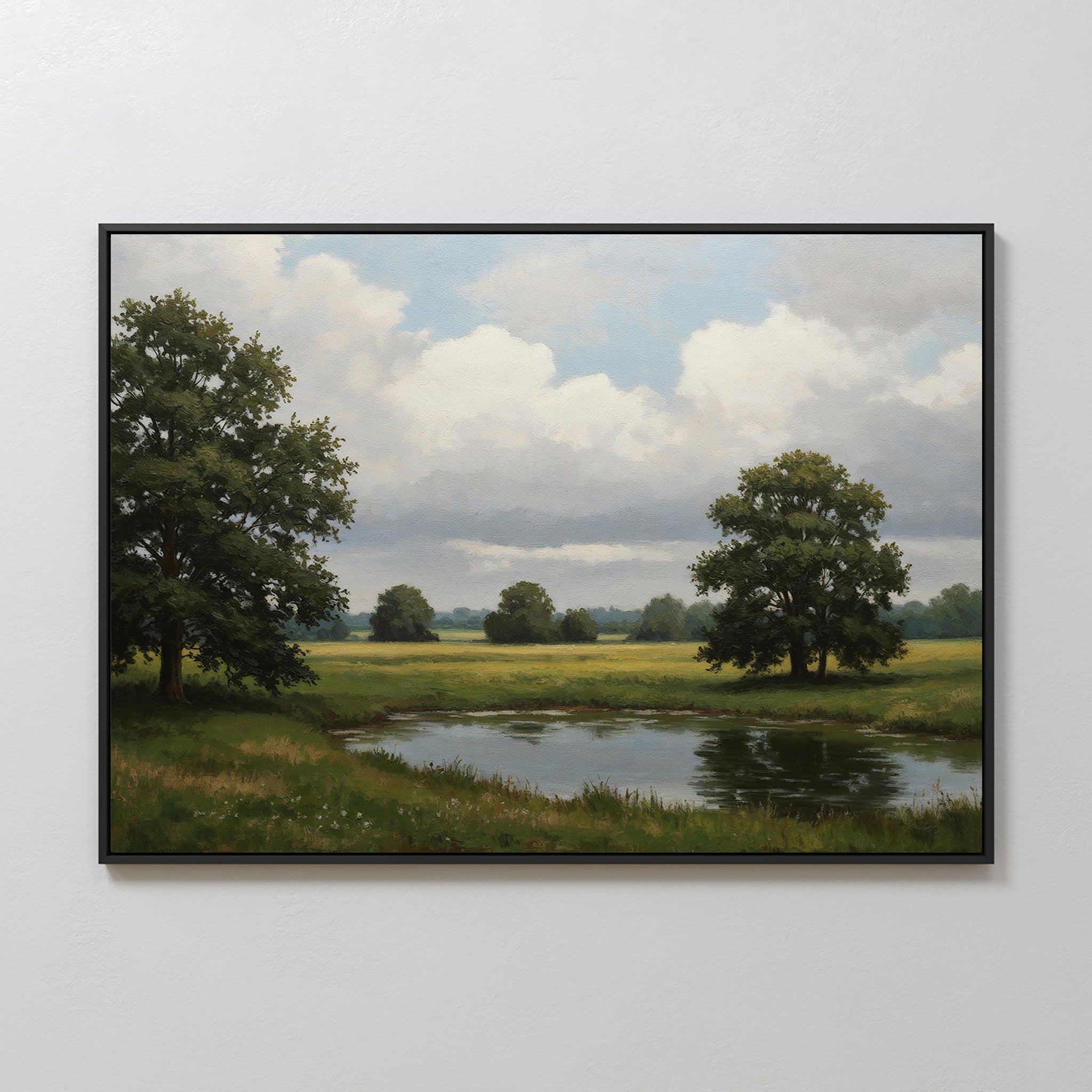 Whispering Pines at Twilight – neutral-toned vintage canvas wall art print by Aspire Prints