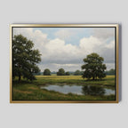Whispering Pines at Twilight – neutral-toned vintage canvas wall art print by Aspire Prints