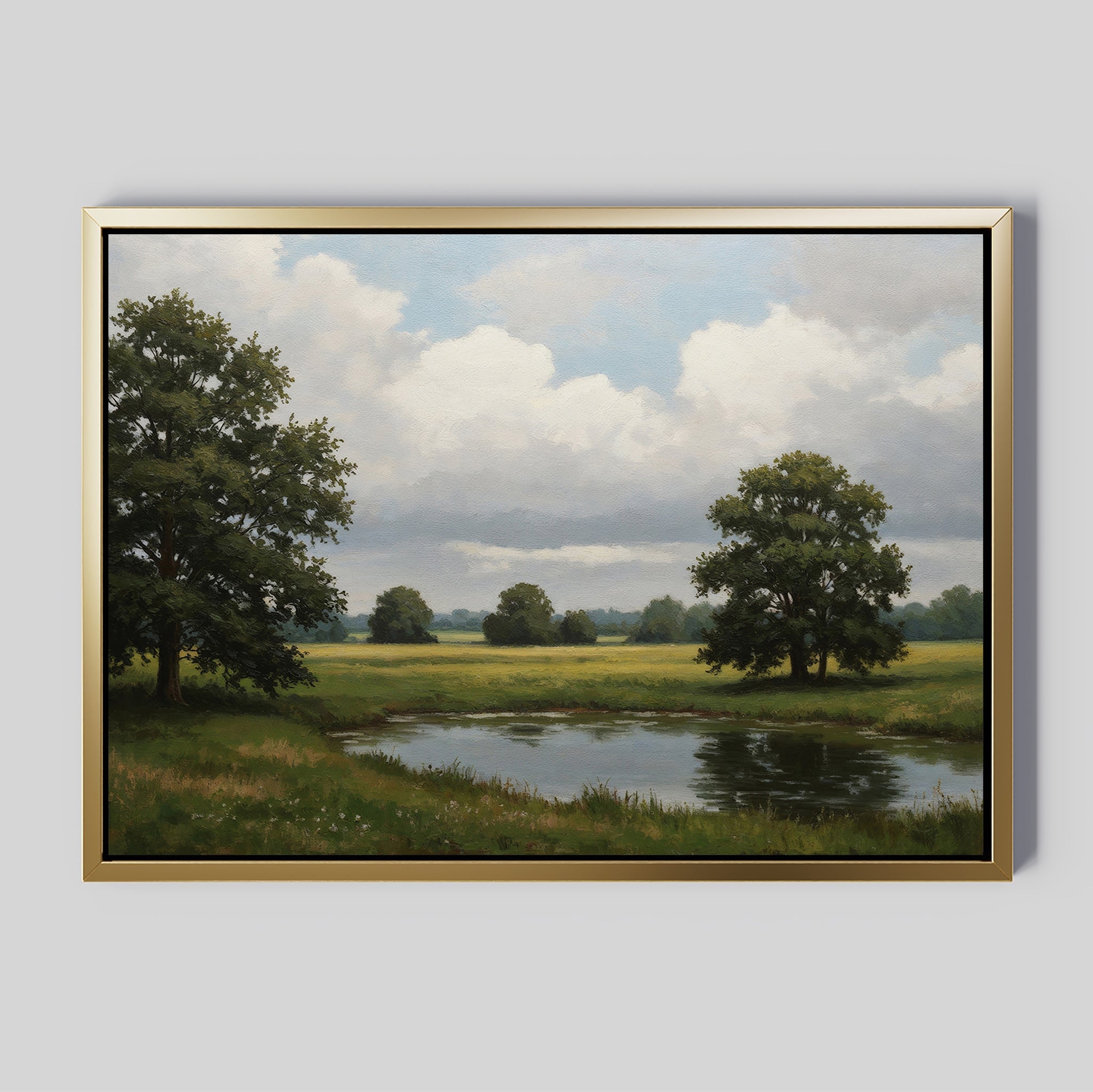 Whispering Pines at Twilight – neutral-toned vintage canvas wall art print by Aspire Prints