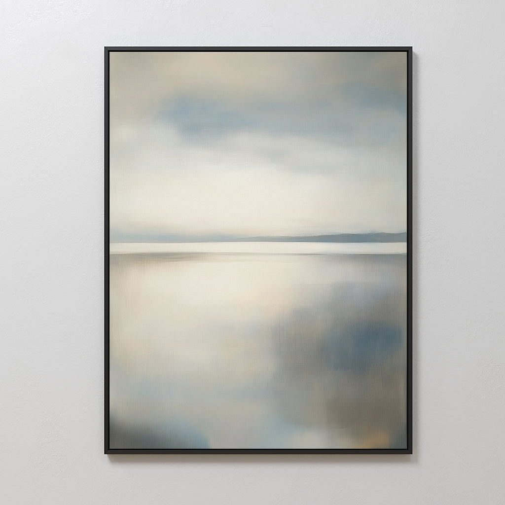 Whispering Tide at Dawn – neutral-toned coastal canvas wall art print by Aspire Prints