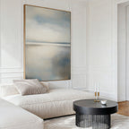 Whispering Tide at Dawn – neutral-toned coastal canvas wall art print by Aspire Prints