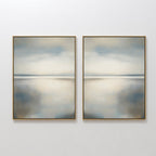 Whispering Tides Diptych – Set of 2 Canvas Prints set of 2 – neutral-toned coastal canvas wall art by Aspire Prints