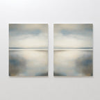 Whispering Tides Diptych – Set of 2 Canvas Prints set of 2 – neutral-toned coastal canvas wall art by Aspire Prints