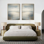 Whispering Tides Diptych – Set of 2 Canvas Prints set of 2 – neutral-toned coastal canvas wall art by Aspire Prints