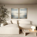 Whispering Tides Diptych – Set of 2 Canvas Prints set of 2 – neutral-toned coastal canvas wall art by Aspire Prints