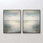 Whispering Tides Diptych – Set of 2 Canvas Prints set of 2 – neutral-toned coastal canvas wall art by Aspire Prints