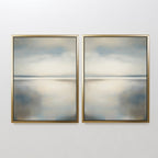 Whispering Tides Diptych – Set of 2 Canvas Prints set of 2 – neutral-toned coastal canvas wall art by Aspire Prints