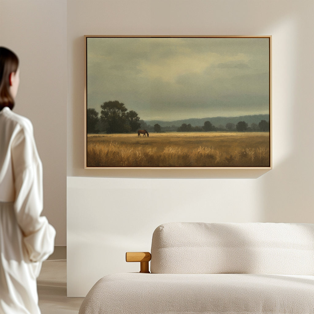 Whisper of the Pasture – neutral-toned vintage canvas wall art print by Aspire Prints