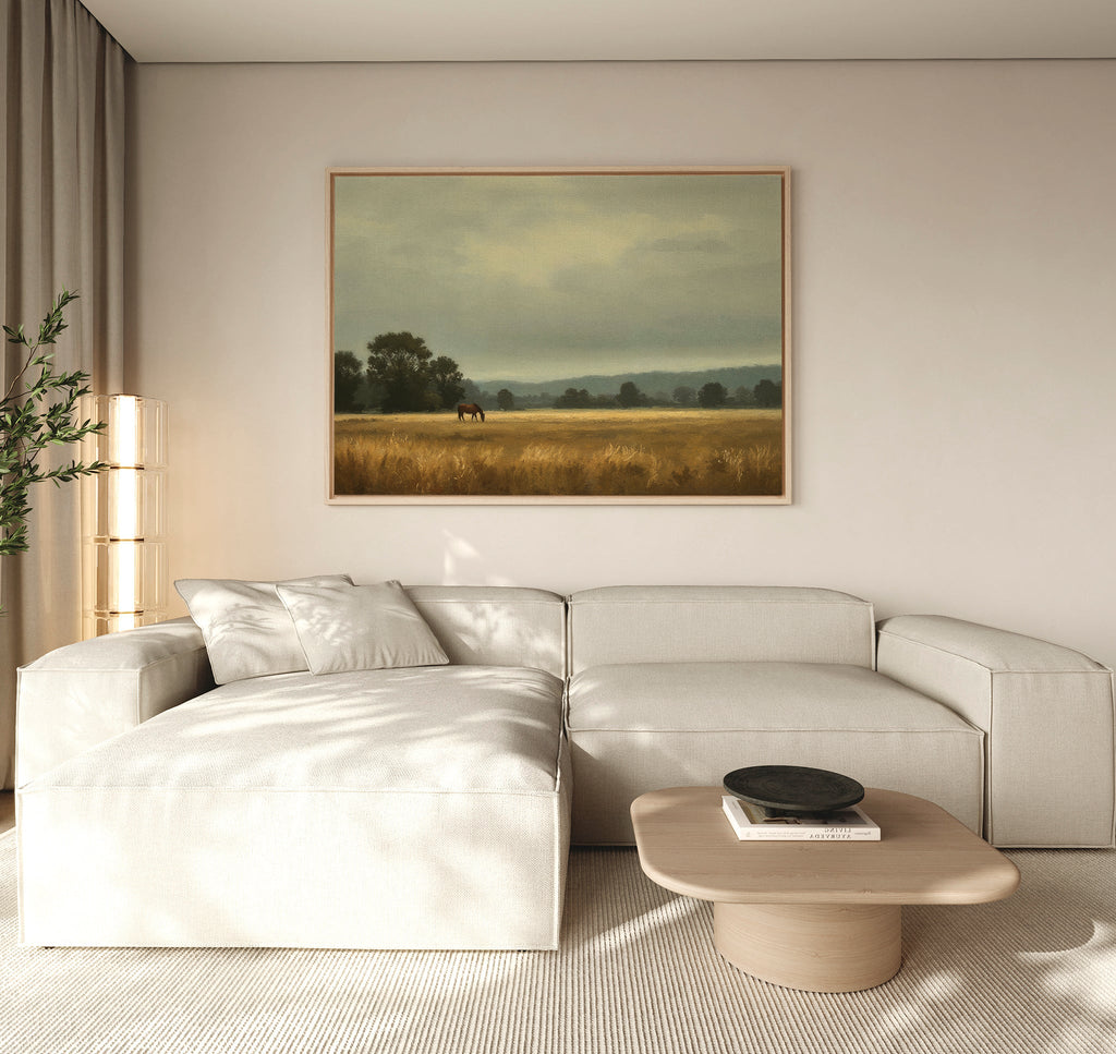Whisper of the Pasture – neutral-toned vintage canvas wall art print by Aspire Prints
