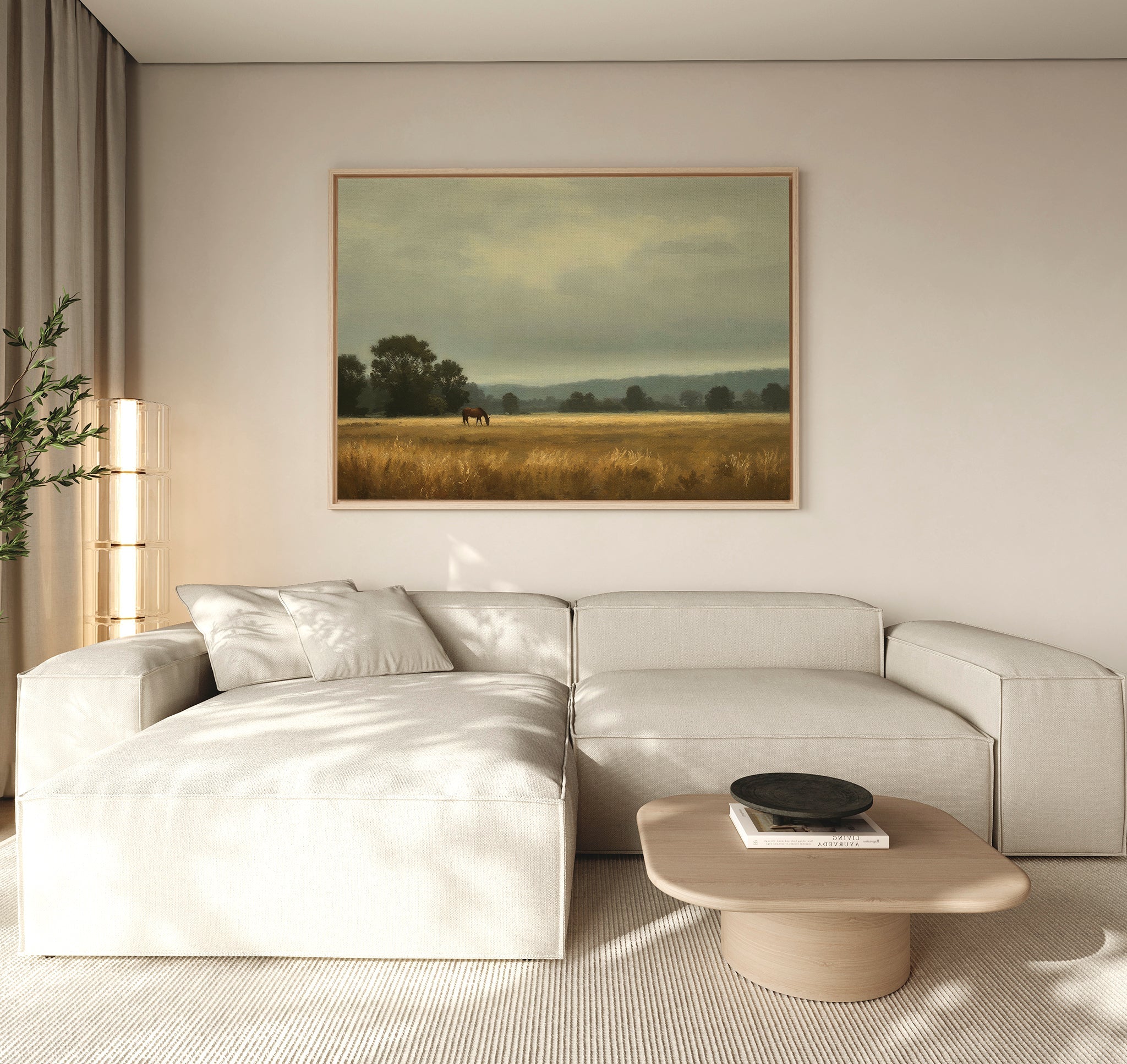 Whisper of the Pasture – neutral-toned vintage canvas wall art print by Aspire Prints