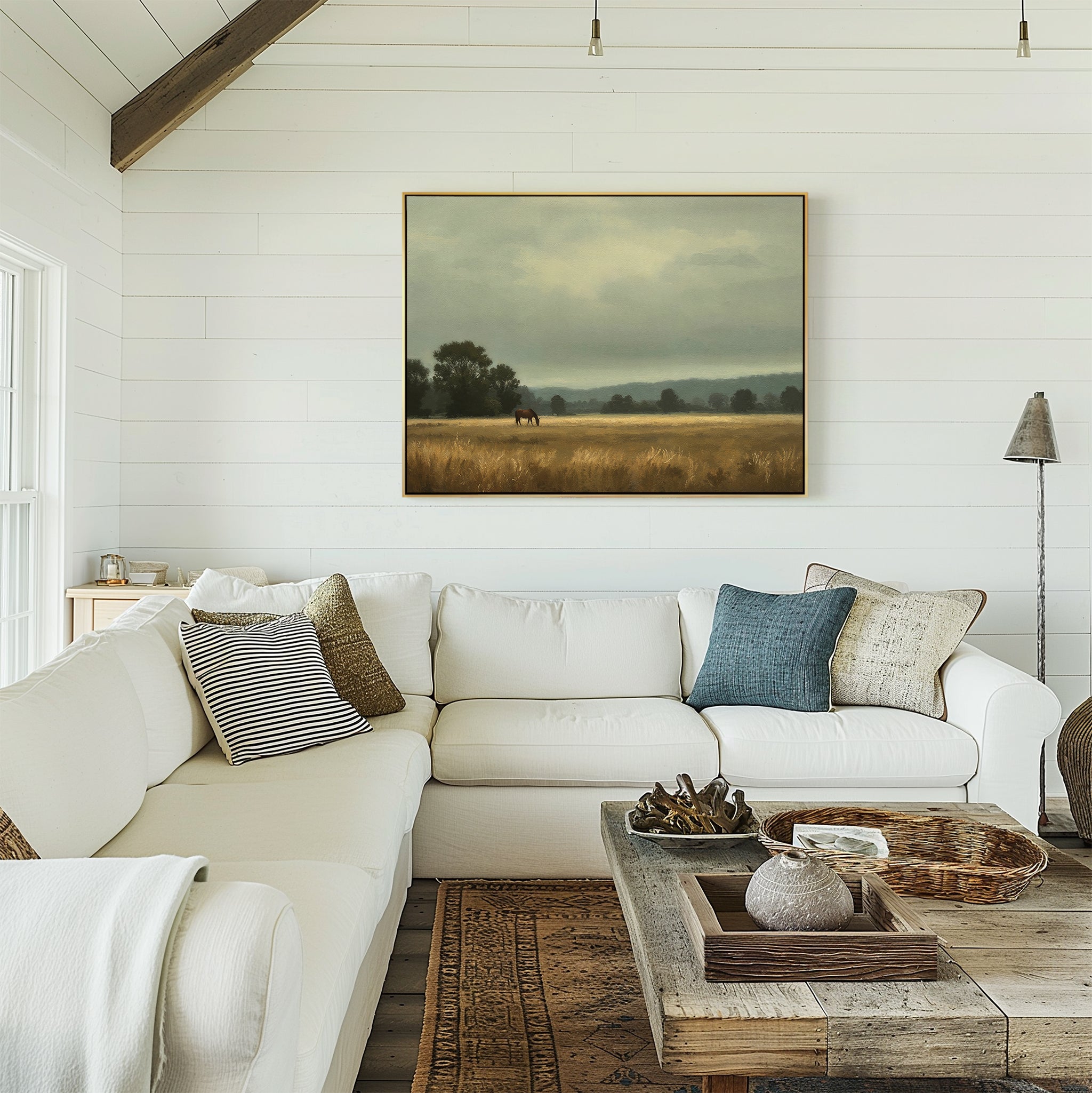 Whisper of the Pasture – neutral-toned vintage canvas wall art print by Aspire Prints