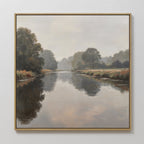 Whispers of the Quiet River – neutral-toned vintage canvas wall art print by Aspire Prints