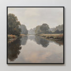 Whispers of the Quiet River – neutral-toned vintage canvas wall art print by Aspire Prints