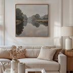 Whispers of the Quiet River – neutral-toned vintage canvas wall art print by Aspire Prints