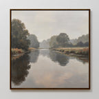 Whispers of the Quiet River – neutral-toned vintage canvas wall art print by Aspire Prints
