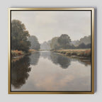 Whispers of the Quiet River – neutral-toned vintage canvas wall art print by Aspire Prints