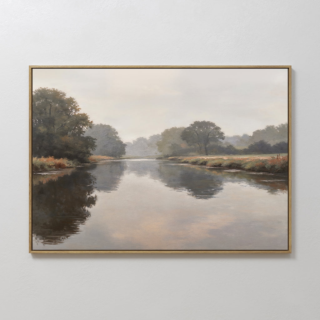 Whispers of the Quiet Bend – neutral-toned vintage canvas wall art print by Aspire Prints