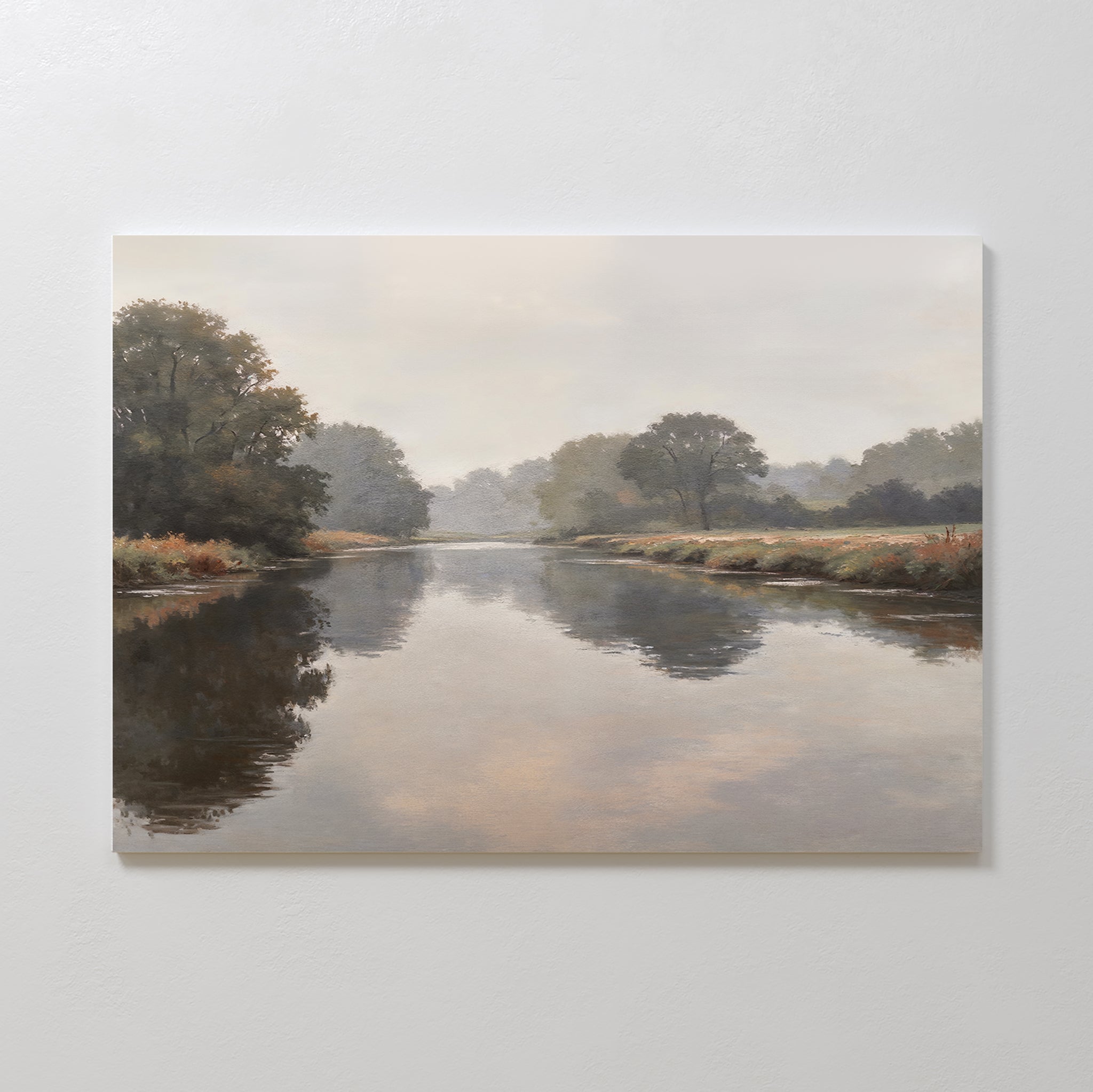 Whispers of the Quiet Bend – neutral-toned vintage canvas wall art print by Aspire Prints