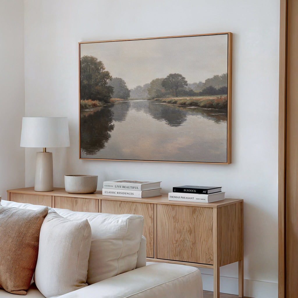 Whispers of the Quiet Bend – neutral-toned vintage canvas wall art print by Aspire Prints