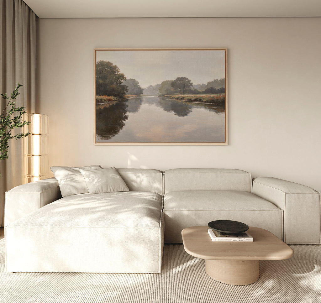 Whispers of the Quiet Bend – neutral-toned vintage canvas wall art print by Aspire Prints