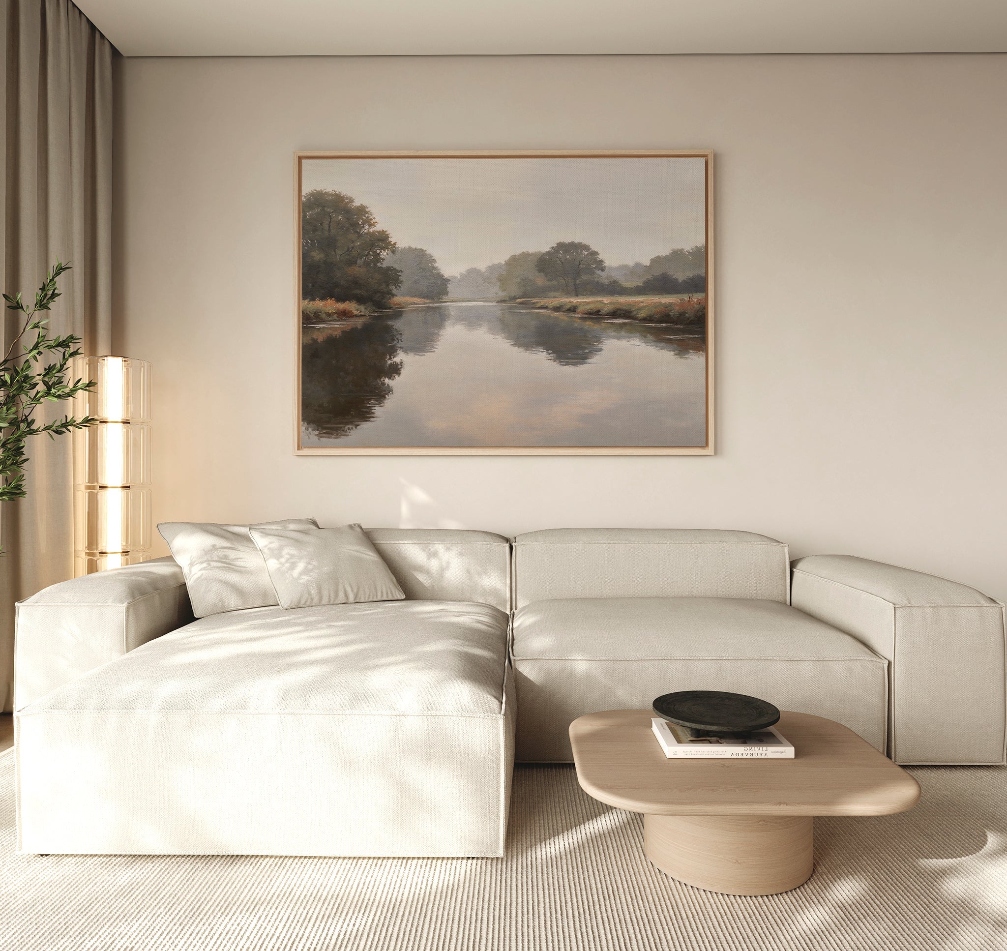 Whispers of the Quiet Bend – neutral-toned vintage canvas wall art print by Aspire Prints