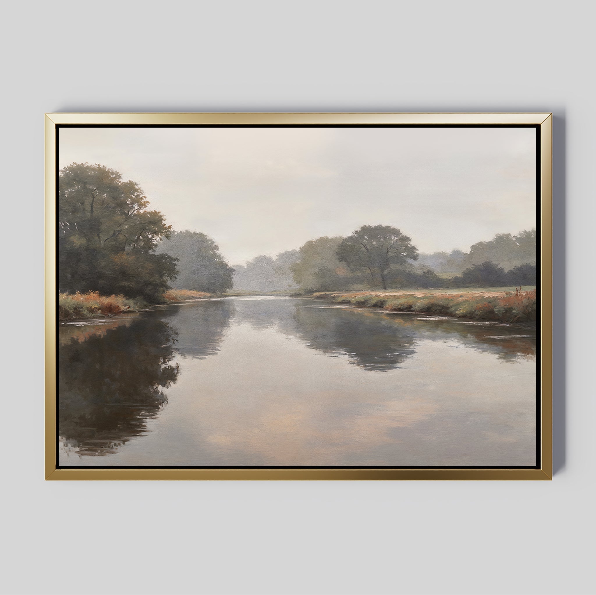 Whispers of the Quiet Bend – neutral-toned vintage canvas wall art print by Aspire Prints