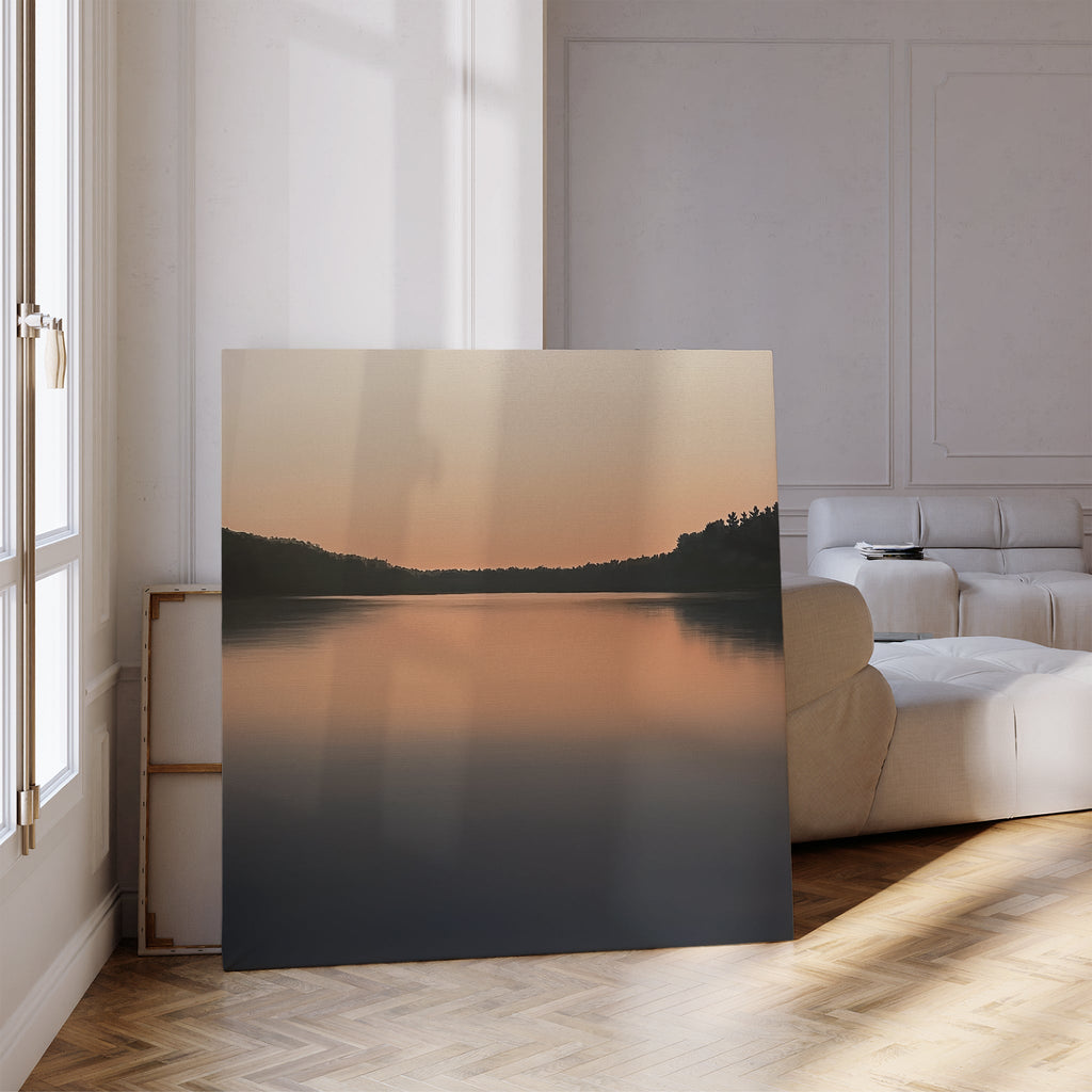 Whispers at Dusk – black coastal canvas wall art print by Aspire Prints