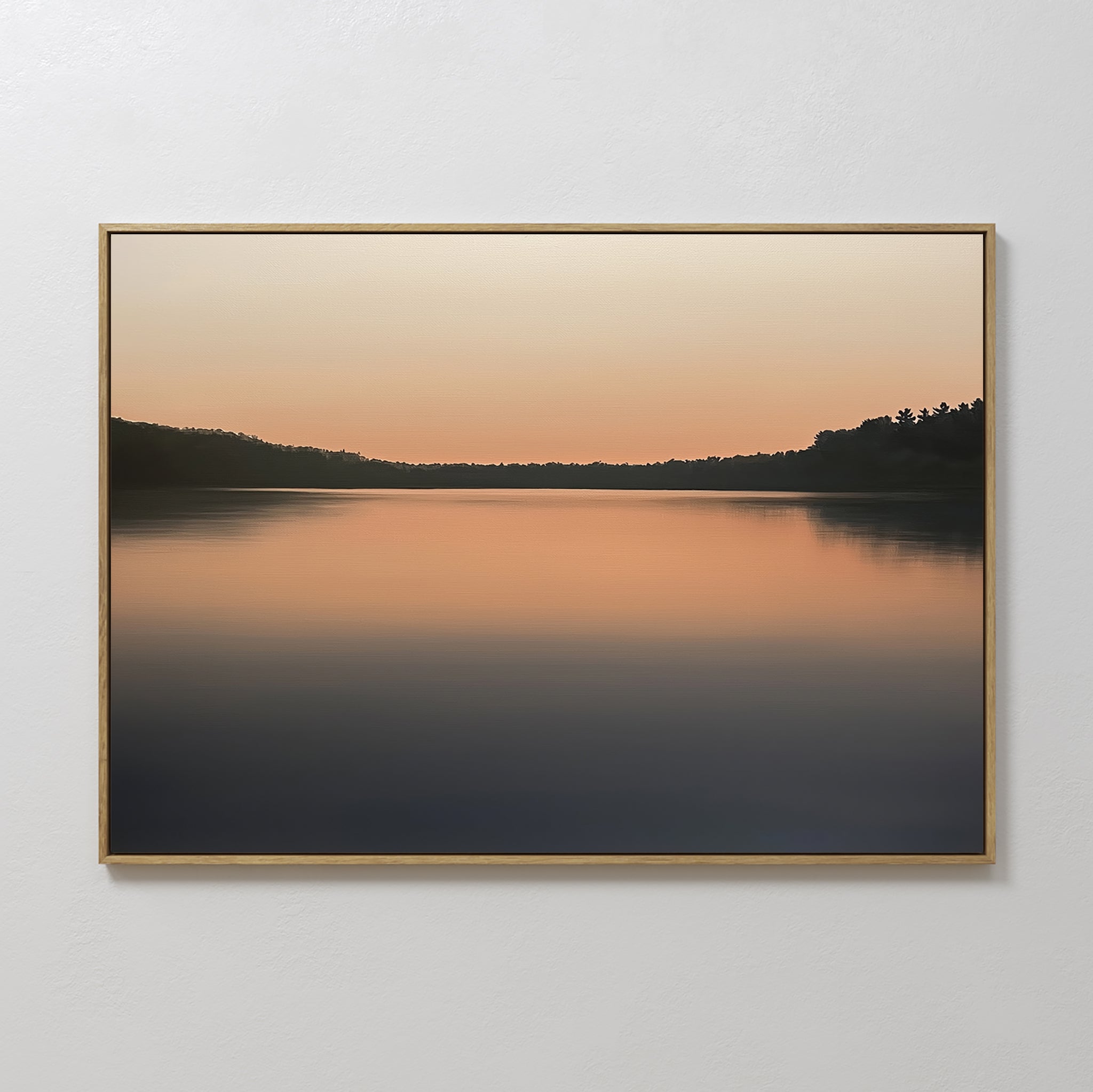 Whispers of the Glass Lake – black coastal canvas wall art print by Aspire Prints